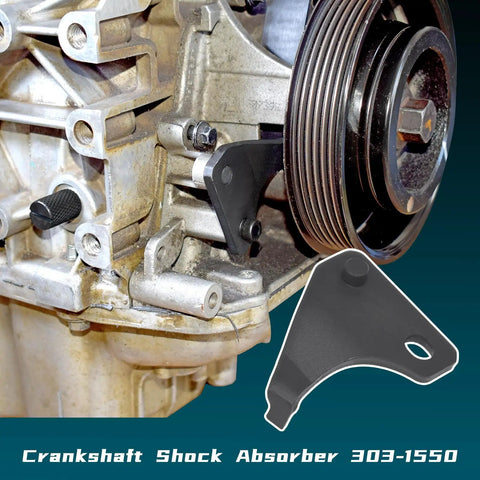 Engine close-up with crankshaft shock absorber 303-1550 visible, part of Must Have Engine Camshaft Belt Timing Locking Tool Kit
