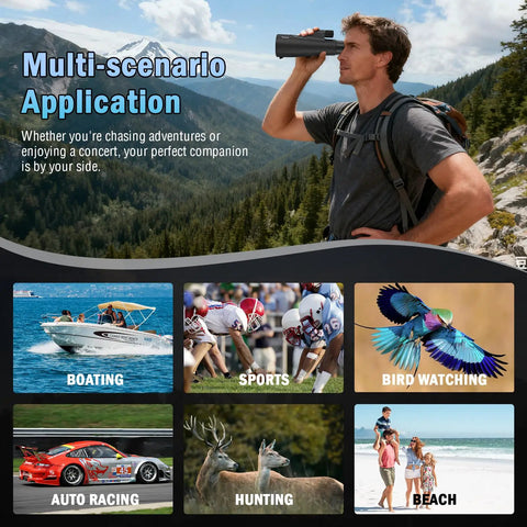Clear 15x55 Monocular Telescope With Tripod And Phone Adapter For Adults on hiker with mountain views
