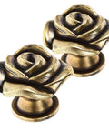 Vintage Rose Flower Cabinet Knobs Two Pack Classic Floral Drawer Pulls Heavy Duty Zinc Alloy Furniture Hardware For Dresser And Shoe Closet Smooth Grip Top Notch Home Decor Upgrade Built Tough Real Deal.