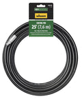 Control Pro 25 Ft Hose With Male And Female Ends for HEA Airless Sprayers, coiled with packaging label showing length and compatibility.