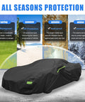 Chevrolet Corvette Weatherproof Car Cover Outdoor Shield For C4 C5 C6 C7 Models 1984-2019 displayed with seasonal protection features.