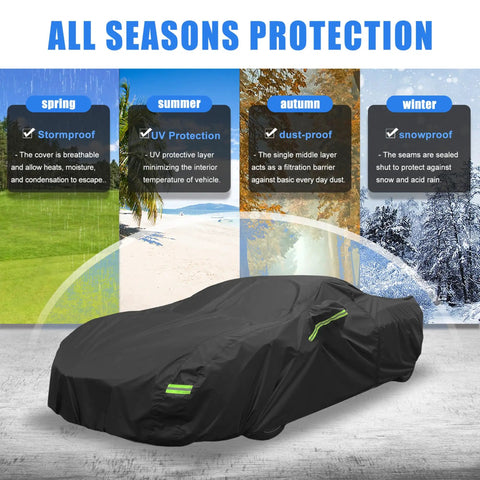 Chevrolet Corvette Weatherproof Car Cover Outdoor Shield For C4 C5 C6 C7 Models 1984-2019 displayed with seasonal protection features.