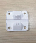 White plastic General Coolers hinge replacement plate with four mounting holes for cabinet doors, Amazon brand