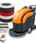 22 Inch Walk Behind Commercial Floor Scrubber Cordless Battery Powered With Dual 13 Point 2 And 14 Point 5 Gallon Tanks