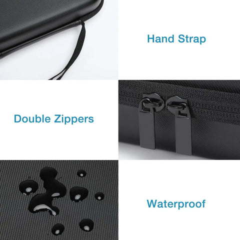No Sweat Shockproof Electronic Organizer Pouch Built For MacBook Power Adapter And Cable Set with double zippers and waterproof material.