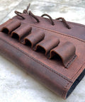 Genuine Leather Buttstock Cover With Cheek Rest Pad And Five Shell Holder For 12 Gauge Shotguns Holds Five Shells Brown Right Hand Durable