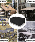 Weatherproof Rectangular Patio Furniture Cover For Outdoor Table And Sectional Sets Waterproof UV Resistant 420D Oxford Fabric Fits 90L X 64W X 28H Inches Black in different weather conditions