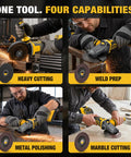 Ultra Slim Flathead Angle Grinder Fits Dewalt 20V Max Battery Tool Only performing heavy cutting and weld prep in workshop.