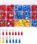 Must Have 280 Piece Crimp Connector Kit With 15 Insulated Terminal Types Spade Ring Fork Terminals in red, blue, yellow