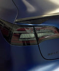 Knight Rider Led Tail Light Upgrade Kit For Model 3 And Model Y Plug And Play Rear Lamps In Flame Design close-up view on Tesla.