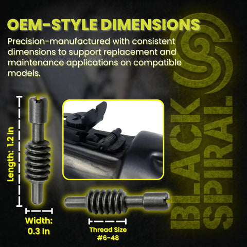 Black Steel Adjustment Screws For Nylon 66 And Nylon 77 Rifle Models Durable Replacement Hardware 2 Pack Set Precision Fit For Easy Install Built Tough For DIY Gunsmithing Upgrades. OEM-style dimensions, #6-48, 1.2 in