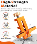 Door Mounting Jig For Cabinets That Lets You Hold Drill And Secure With One Tool No Extra Hands Needed, shown in orange metal.