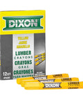 Yellow Lumber Marking Crayons Hex Shaped 4.5 Inch By 0.5 Inch 12 Pack For Woodworking And Construction with box visible