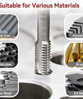 M14x1.5 Tap and Die Set for Metalworking, Right Hand Metric Thread Kit in High Speed Steel cutting threads in steel, aluminum
