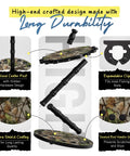 16 Rod Round Fishing Rod Holder For Garage With 360 Degree Access showcasing design features and camouflage finish