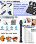 Ergonomic handle and precision screwdriver set from All In One 262 PC 3D Printer Tool Set With Tool Bag For Removal Trimming Finishing Sanding Cleaning And Scraping Pro Grade Nozzle Cleaning Kit Plus Mini Electric Grinder For Full Process Modeling