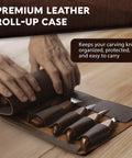 All In One Ultimate Starter Whittling Wood Carving Kit For Beginners with roll bag organizing carving knives