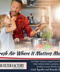 Father and daughter cooking under range hood using Replacement Range Hood Filter For Broan Nutone LL62F LL6200 MM6500