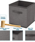 Six Cube Storage Organizer With Fabric Bins, Durable Grey Cube Shelves, DIY Modular Organizer with fabric bin and assembly hammer