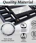 No Drill Front License Plate Bracket Mount For Bumpers And Grilles with ABS plastic quality materials and durability icons