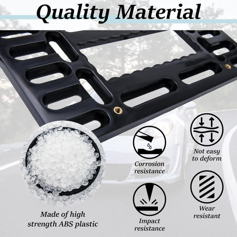 No Drill Front License Plate Bracket Mount For Bumpers And Grilles with ABS plastic quality materials and durability icons