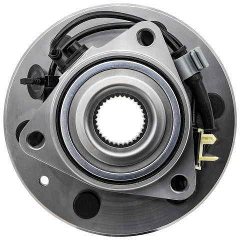 Front Wheel Bearing Hub Assembly Fits 4x4 4WD Chevy Silverado 1500 Suburban Tahoe GMC Sierra 1500 Yukon XL Cadillac Escalade ESV XTS 6 Lug With ABS Replaces 515160, close-up view