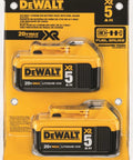 20V Max XR Premium 5.0Ah Battery Pack Two Pack With 3 LED Fuel Gauge Longer Run Time For High Demand Power Tools Lightweight