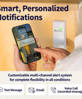 Cellular Temperature Humidity And Power Monitor For Homes And Remote Sites With 24 Seven Monitoring And Instant Alerts Made In USA Verizon Compatible For RVs Pet Safety Monitoring Second Homes And Greenhouses, phone alert display