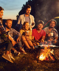 Group of campers using Beefy Campfire Tripod For Cooking Heavy Duty Outdoor Fire Pit Stand Portable Cast Iron Tripod For Dutch Oven Grill Lodge