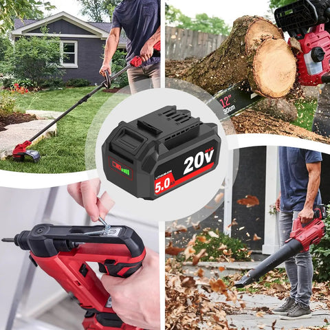 Heavy Duty 2 Pack 5000mAh 5.0Ah Replacement Battery Oem For Skil 20V Power Tools Lithium Ion in action with tools.