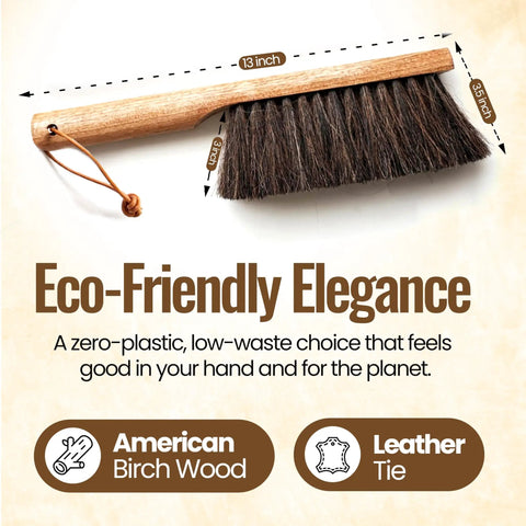 13 Inch Horsehair Woodworking Brush For Countertop Furniture Drafting Patio Fireplace Cleaning And Leather Care
