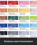 Color chart showing Pantone colors with Madeira codes for Matte Embroidery Thread 40WT Low Sheen Polyester For Embroidery Machines 2500M Spool.
