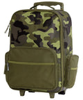 Kids Rolling Luggage With Wheels, Toddler Carry On Suitcase For Travel, green camo pattern, lightweight durable luggage for kids