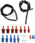 Garage Ready Master Cylinder Bleeder Kit With 22 Inch Hose Clips And SAE And Metric Fittings Universal Fit For Cars Trucks And SUVs Saves Time Bleeding Air From Brake System, showing hoses and fittings layout