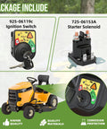 Dual Keys Ignition Kit With Starter Solenoid Relay For Riding Mowers showing ignition switch and solenoid components