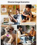 Collage showing diverse usage scenarios of Dope 60W Galvo Laser Engraver for home decor, educational materials, pet tags, and DIY gift making.