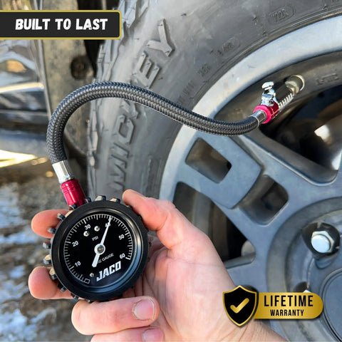 Tire Pressure Gauge With Lightning Chuck Battery Free High Accuracy ANSI B40 1 Certified Reads Up To 60 PSI Instant Lock Valve Stem For Fast On The Go Tire Checks, on tire wheel