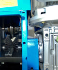 Close-up of WS260 Wire Stripping Machine, showing motor and internal gears for auto feed and stripping copper wire