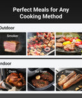 Wireless Bluetooth Smart Meat Thermometer With Sub 1G Range 6 Sensors NIST Certified Accuracy Dual Probes WiFi Enabled for BBQ, grill, smoker, oven, air fryer, stove