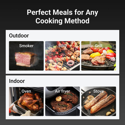 Wireless Bluetooth Smart Meat Thermometer With Sub 1G Range 6 Sensors NIST Certified Accuracy Dual Probes WiFi Enabled for BBQ, grill, smoker, oven, air fryer, stove