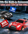 1 to 43 Scale Mini RC Drift Car With Gyro, Dope 2.4GHz Full Proportional Steering And Throttle, 20 Km Per Hour High Speed Remote Car With Lights, Desktop Drift Racing Toy Gift For Adults And Kids in action on track