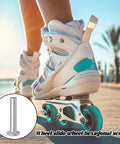 Skater with inline skates; inset shows axle from 8 Piece Inline Skate Wheel Axle Replacement Kit With 6mm Hex Socket Screws