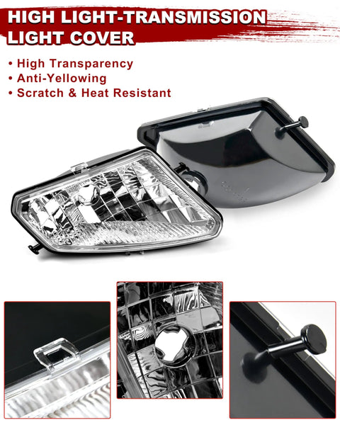 Headlight Housing Front Left And Right For Polaris Sportsman 500 2005-2010 - Beefed Up Clear Head Lamp Lens Covers Anti Fog High Clarity