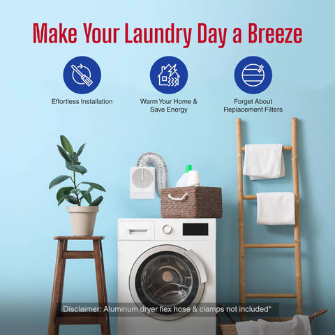 Laundry room setup with Must Have Indoor Dryer Lint Trap Filter With Stainless Steel Screen and Water Drawer System on dryer.