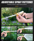 Heavy Duty Metal Garden Hose Nozzle With High Pressure And Adjustable Spray Patterns For Watering Plants, Car Washing, And Pet Showering, Fits All Standard Three Quarter Inch Hoses, Built To Last And Easy To Use