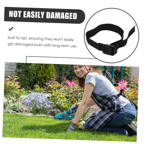 8 Pack Garden Aerator Shoes Straps Durable Lawn Aerating Sandals in use by woman on grass, showing durability and fit