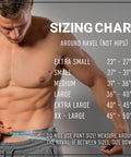 Sizing chart for Superior Nylon Weight Lifting Belt Four Inch Wide Core Support Waist Strap with measurement guide.