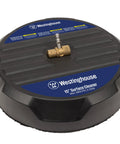 15 Inch Surface Cleaner Attachment For Pressure Washers Up To 3400 Max PSI with Quick Connect, top view, showing label and connection