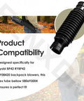 Leaf Blower Flex Tube Bellows Replacement 580693004 for Ryobi BP42 Backpack Blower in use with forest background