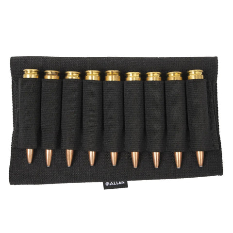 Buttstock Ammo Holder For Rifles Nine Shell Cartridges Pouch With Quick Access Durable Black Shooting Gear
